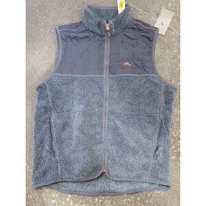 Tommy Bahama Men's Gray Cascade Cozy Fleece Vest Sleeveless Full Zip Large